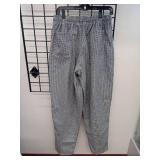 APPEARS NEW - Black and White Houndstooth Chef Pants (Size Large/4 Pack)