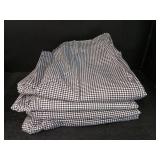 APPEARS NEW - Black and White Houndstooth Chef Pants (Size Large/4 Pack)