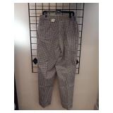 APPEARS NEW - Black and White Houndstooth Chef Pants (Size Large/3 Pack)