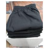 APPEARS NEW - Pinnacle Professional Black Chef Pants (Size 2XL - 4 Pack)