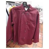 APPEARS NEW - Chefwear Burgundy Professional Chef Coat. Size Medium. 2 pack