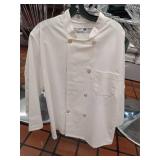 APPEARS NEW - Chef Designs Professional White Kitchen Coat. Size Medium