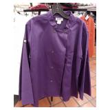 APPEARS NEW - Chefwear Purple Professional Chef Coat. Size Large. 2 pack