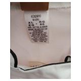 APPEARS NEW - Chef Designs White Professional Kitchen Coat with Black Trim XL