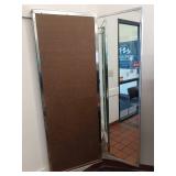 Full-length, three way, or tri fold professional fitting room mirror with heavy duty stain aluminum framing. All three panels measure 20inches x 60inches   - Retail: $1150