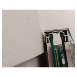 Full-length, three way, or tri fold professional fitting room mirror with heavy duty stain aluminum framing. All three panels measure 20inches x 60inches   - Retail: $1150