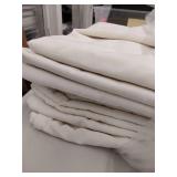 APPEARS NEW - Commercial Grade Ivory/Cream Poly-Cotton Restaurant Rable Cloths 54x114" - Bulk Pack of 10  - Retail: $75
