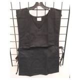 Fame Fabrics Black V-neck Uniform Apron Set of 3