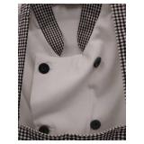 Chef Trends Professional White Coat with Gingham Trim (Medium) and Matching Apron