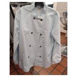 APPEARS NEW - Chefwear Professional Light Blue Chef Coat Size Small (2 Pack)
