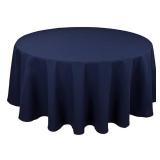 APPEARS NEW - Mount Vernon Riegal Permalux Navy Blue 90 Round Tablecloth set of 6