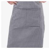 APPEARS NEW - Black and White Houndstooth Chef Aprons Set of 6