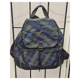 Plaid Backpack with Black Straps