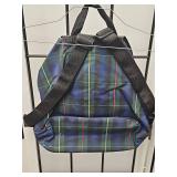 Plaid Backpack with Black Straps