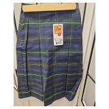 A+ Fabrics Plaid Box Pleated Skirt