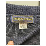 Andrew Rohan Navy Blue Knit Sweater