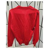 SAI A+ Red V-Neck Acrylic Pullover Sweater