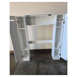 White Wood Wall-Mount Storage Cabinet