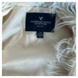 American Eagle White Faux Fur Vest - Womenâs Large