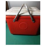 Coleman Red and White Cooler with Power Cable