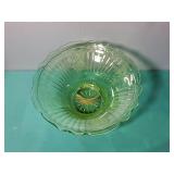 Anchor Hocking Green Mayfair Flared Deep  Bowl: UV REACTIVE