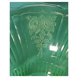 Anchor Hocking Green Mayfair Flared Deep  Bowl: UV REACTIVE