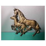Cast Aluminum Running Horse and Colt. 16x14 Inches