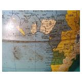 Mid-Century World Globe with Metal Meridian. 8x11 Inches