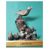 Vintage 1977:  2 Piece Pewter Baltimore Orioles Sculptures by Gilroy Roberts