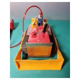 1950s Japanese Nomura Battery-Operated Bulldozer Toy with Grader (as is)