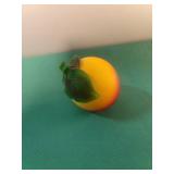 Art Glass Pear with Leaves and Stem. LIFESIZE