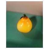 ART Glass Peach with leaves and Stem Lifesize