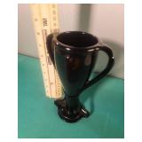 Vintage Fostoria Black Amethyst Glass Trophy Case