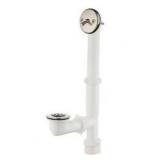 Everbilt Trip Lever 1-1/2 in. White Poly Pipe Bath Waste and Overflow Drain in Brushed Nickel