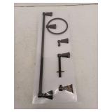 Glacier Bay Melina 4-Piece Bath Hardware Set with 24 in. Towel Bar, TP Holder, Towel Ring and Robe Hook in Matte Black