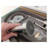 androme Single-Handle Pull Down Sprayer Coil Spring Gooseneck Kitchen Faucet with Deckplate Stainless Steel in Brushed Nickel