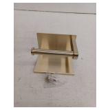 BWE Wall Mounted Stainless Steel Toilet Paper Holder Tissue Roll Holder Hanger with Phone Shelf in Brushed Gold