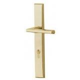 Baldwin Lakeshore Door Configuration 4 Keyed Entry Multi Point Trim Lever Set with Euro Profile Cylinder Below Handle, Brass