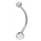 Zenna Home NeverRust Rustproof 40 in. Aluminum Dual Mount Curved Stall Shower Rod in Satin Nickel