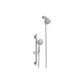 Wall Bar 6 -Spray Patterns with 1.8 GPM 4.5 in. Wall Mount Dual Shower Heads with Nail Glue Installation in Chome