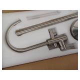 AKDY Stand Alone Tub Filler with Floor Mount Freestanding 45 in Tub Faucet Single Handle Brush Nickel Shower Easy Installation