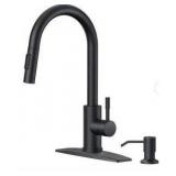 Matte Black Kitchen Faucet with Soap Dispenser