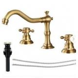 Brushed Gold Widespread Bathroom Faucet