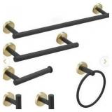 Black and Gold Bathroom Hardware Set