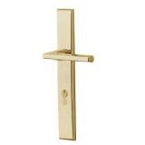 Baldwin Lakeshore Door Configuration 4 Keyed Entry Multi Point Trim Lever Set with Euro Profile Cylinder Below Handle, Brass