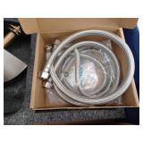 FLG 3-Handle Deck Mount Roman Tub Faucet with Hand Shower 5 Holes Brass Waterfall Tub Filler with Sprayer in Brushed Nickel