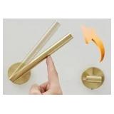 HOMEMYSTIQUE Wall Mounted Double Post Toilet Paper Holder in Vibrant Brushed Gold