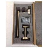 HOMEMYSTIQUE Wall Mounted Double Post Toilet Paper Holder in Vibrant Brushed Gold