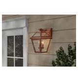 Bailey Park 14.25 in. Copper Outdoor Barn Wall Light with Clear Glass Shade