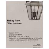 Bailey Park 14.25 in. Copper Outdoor Barn Wall Light with Clear Glass Shade